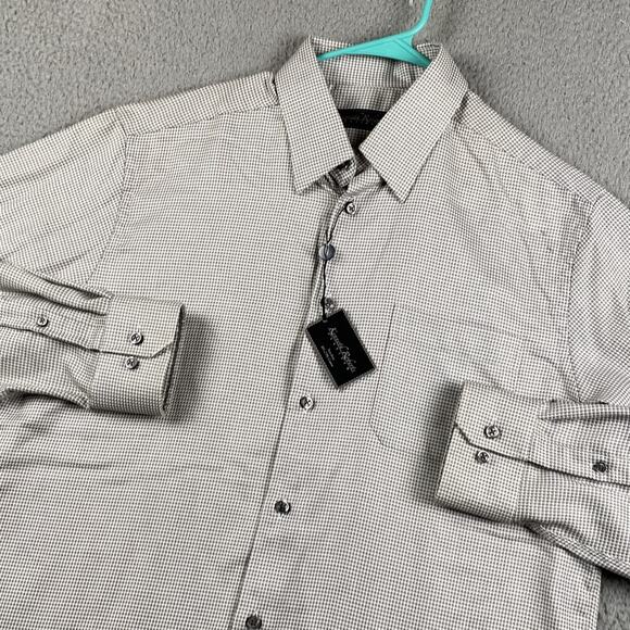 Kenneth Roberts Button Up Shirt Men's Large Geometric Pattern Causal Formal New - Picture 2 of 12